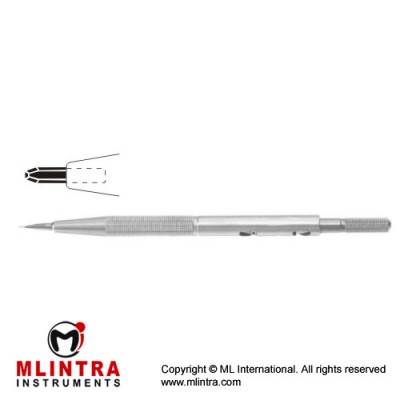 Diamond Knife 10-Facet Cutting Edge Stainless Steel, 12.5 cm - 5" Width 1.0 mm